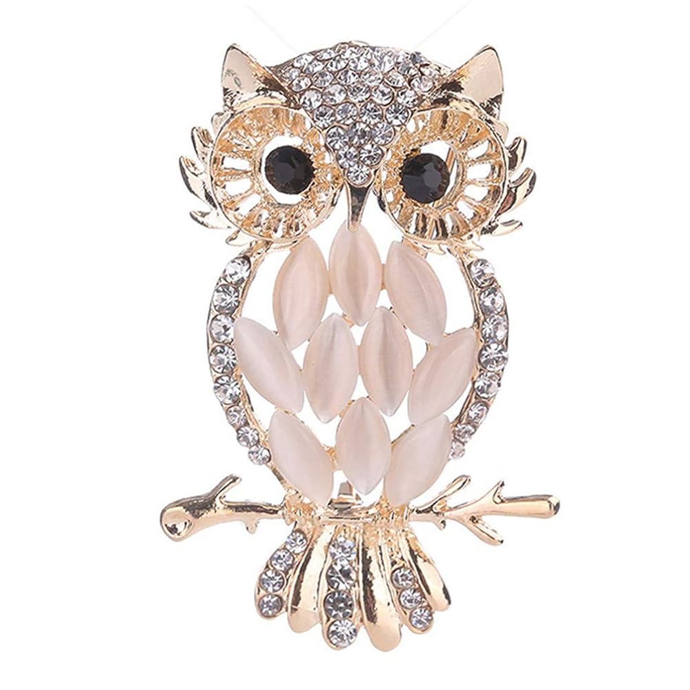 オパールフクロウブロ-チ w silver Amazon | PULABO フクロウブローチレディースブローチオパール